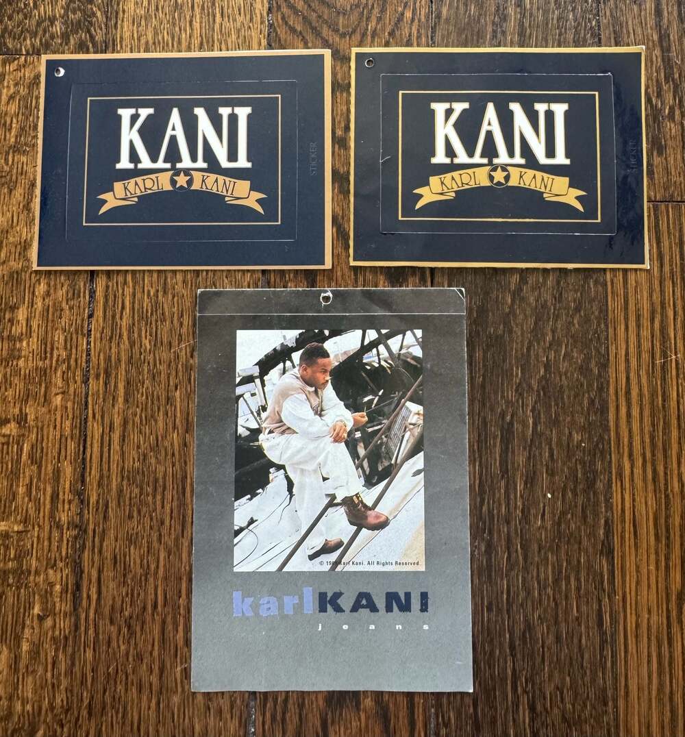 VTG ‘90s Karl Kani Jeans Hang Tags STICKERS MEMORABILIA LOT STREETWEAR (3 pcs)